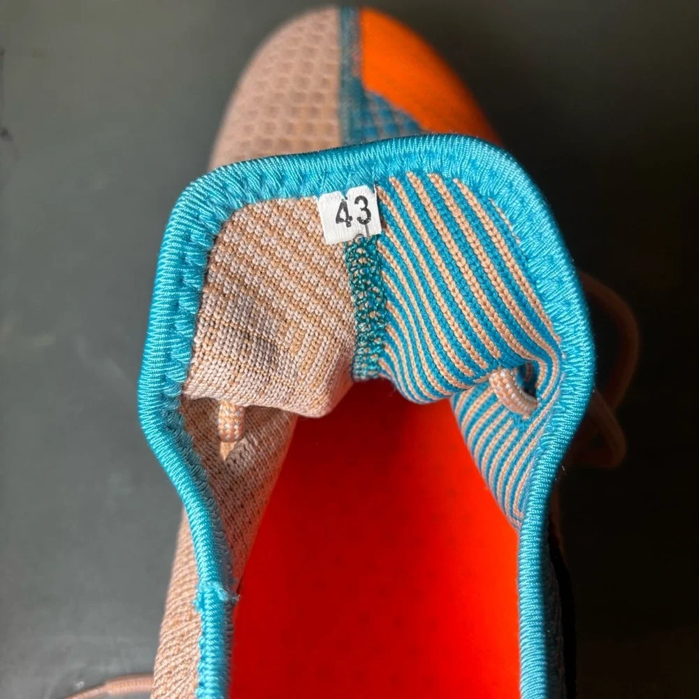 Tan Orange Teal Lightweight Knit Sneakers